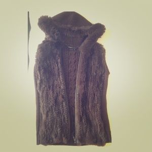BCBG brown fur vest cute for fall